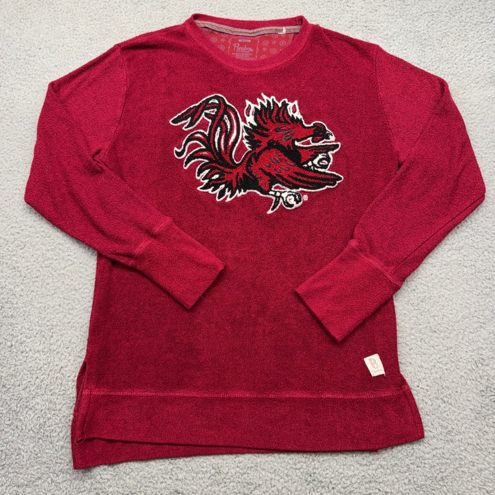 Pressbox Womens Medium USC Carolina Gamecocks Terry Pullover Thumbhole Shirt